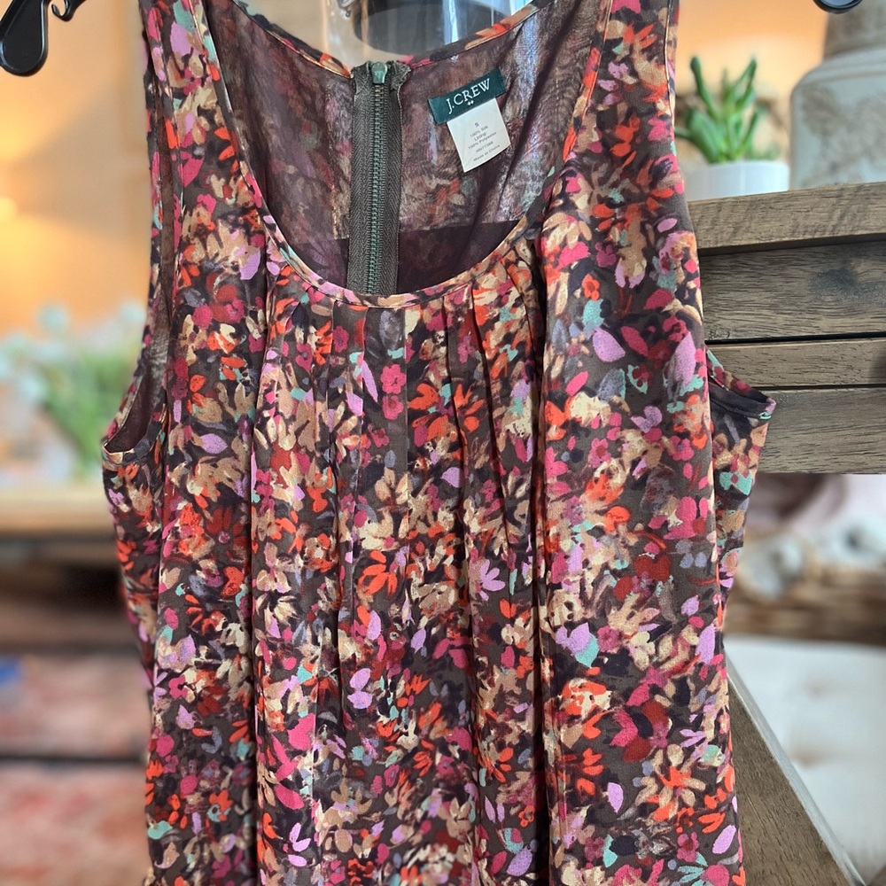 Sleeveless Floral J Crew Blouse